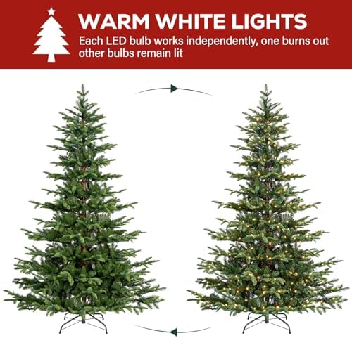 Hykolity 6 ft Prelit Sparse Christmas Tree with 330 Warm White LEDs
