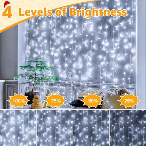 Ollny 262FT 800LED White Christmas Lights Outdoor Indoor Plug in