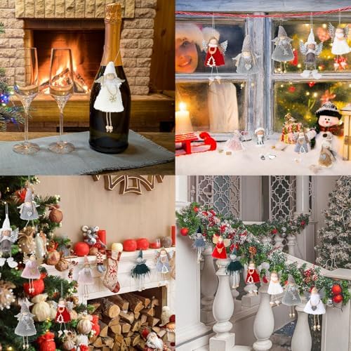 HyDren 20 Pcs Christmas Angel Tree Ornaments Plush Dolls,Elegant