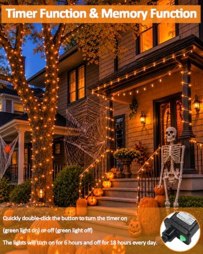 200 LED Connectable String Lights, 66FT Christmas Lights Outdoor Indoor