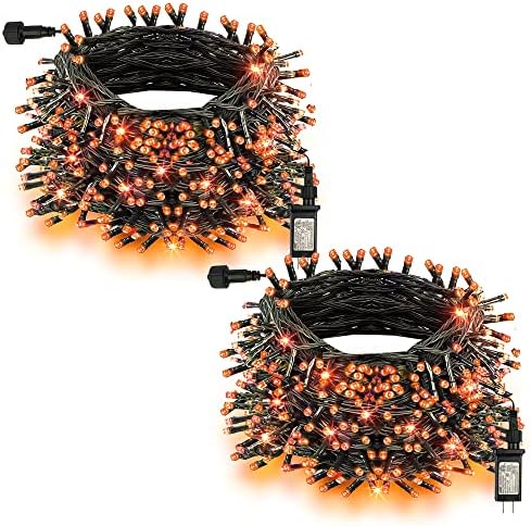 TW SHINE Halloween Lights, 400 LED 132FT Outdoor Halloween Lights Plug in with 8 Modes, Waterproof Light Outdoor, Indoor Decorations for Party Yard Haunted House Decor, Orange