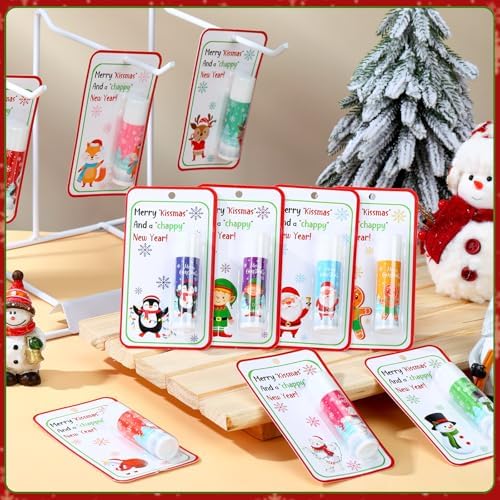 100 Pack Christmas Lip Balms Gift Bulk Cute Christmas Party Favors