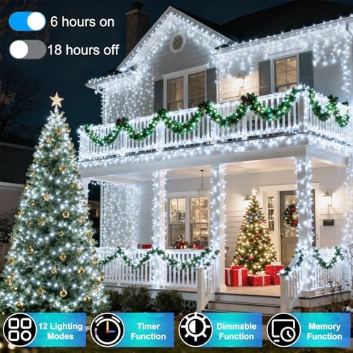 1500 LED 470FT Christmas String Lights, 12 Modes, Timer, Memory & Dimming