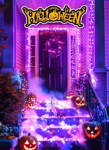 240 LED Solar Halloween Lights Outdoor Waterproof IP65, 20FT 8 Light Modes