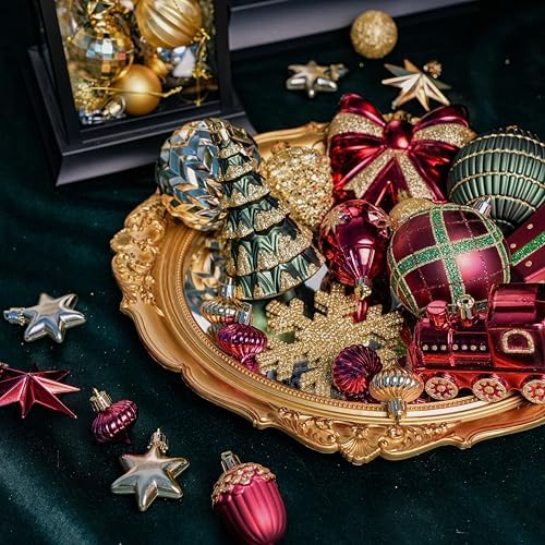 Alupssuc 82pcs Classic Christmas Balls Ornaments Set, Red, Green and Gold