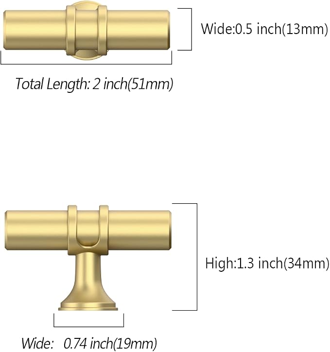 Asidrama 30 Pack Brushed Gold Kitchen Cabinet Knobs Cabinet Hardware Zinc Knobs for Dresser Drawers 4451
