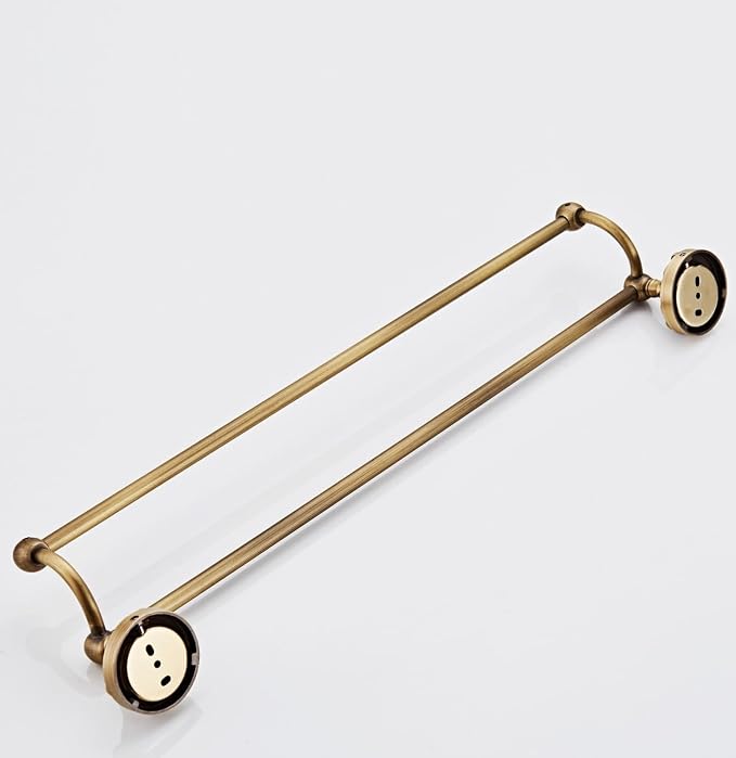 16in Double Layer Bathroom Brass Towel Bar Antique Brush Bronze Towel Bar Kitchen Dish Cloths Bar Hanger for Bathroom Kitchen Vintage Bronze Decorative Towel Holder (Brush Bronze, 40cm)