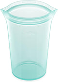 Zip Top Reusable Food Storage Bags | Large Cup [Teal] | Silicone Meal Prep Container | Microwave, Dishwasher and Freezer Safe | Made in the USA