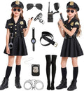 Girls Police Officer Costume Kids for Halloween with Accessories