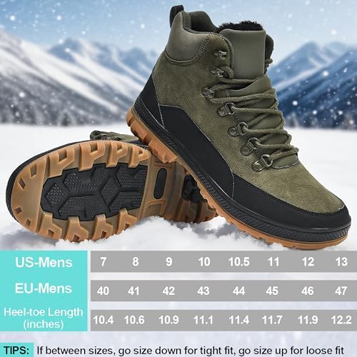 Wondamo Men's Snow Boots Lightweight Waterproof Winter Cold Weather Shoes