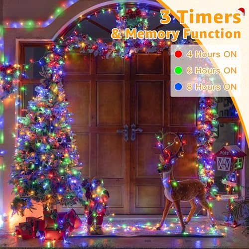 Ollny Christmas Lights Outdoor 800LED 262FT, Multicolor Plug in Fairy Light