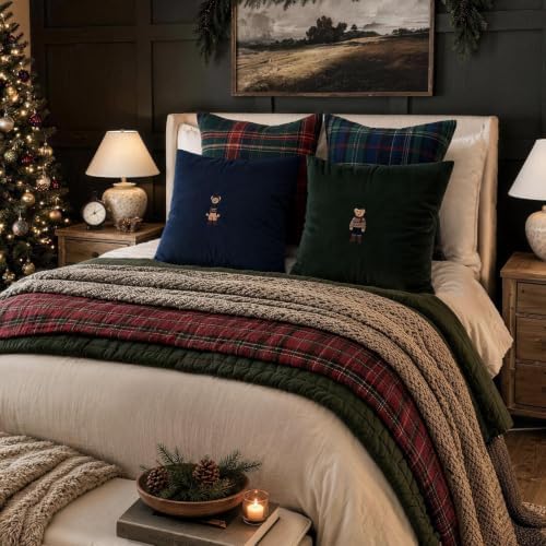 Christmas Decorations - Set of 4 Heritage Throw Pillow Covers, 20"x20"