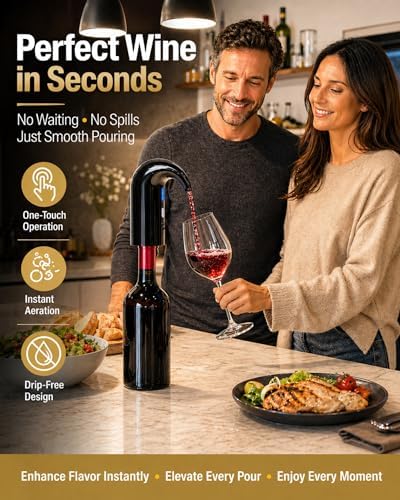 Hotool Electric Wine Aerator, Automatic Wine Dispenser Pump, Wine Gifts