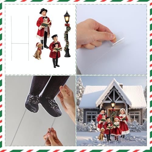 Leinuosen Christmas Family Carolers Yard Signs with Stakes