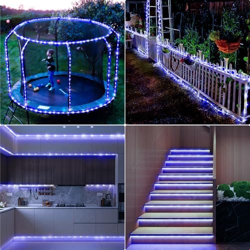 KNONEW 164FT 1000LED Rope Lights for Outside,Outdoor String Lights Waterproof 8 Modes Clear Tube Light for Indoor,Bedroom,Wedding,Garden,Patio,Christmas,Tree,Rv,Holiday Decoration(Blue)