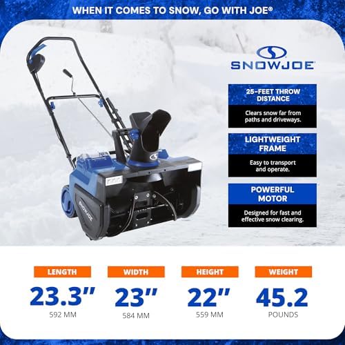 Snow Joe Cordless Snow Blower, 2X Batteries, Dual-Port Charger, 24V-X2-SB22