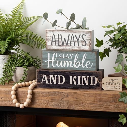 Lineshading 4 Pcs Inspirational Farmhouse Table Decor Wooden Shelves Signs