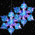 Nuanchu 2 Pcs 25" Large Pre-lit Christmas Snowflake Light Decoration, Laser