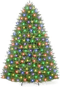 9ft Pre-Lit Artificial Spruce Christmas Tree with 900 Dual-Color LEDs, 3600 Thickened Branch Tips & 2 Lighting Modes, Easy Setup Automatic Branches for Home, Office & Party
