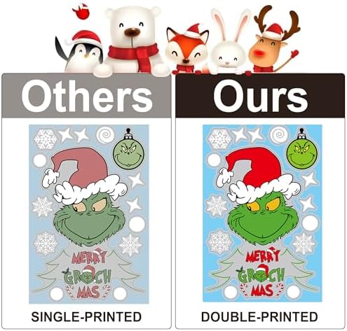 Christmas Window Clings Decorations for Glass Windows Winter Stickers Snowflakes Christmas Decorations Christmas Window Stickers for Holiday Window Clings Winter Decorations 10 Sheet