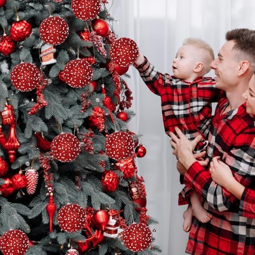 Lyrow 24 Pcs 4" Christmas Ball, Red