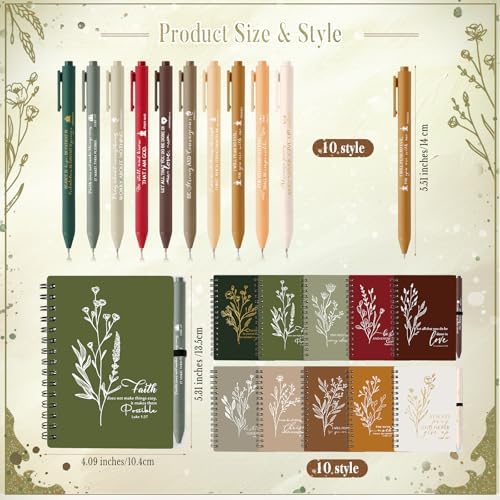 Resurhang Christian Gift Bulk for Women with Notes, Retro Color, 20 Pcs