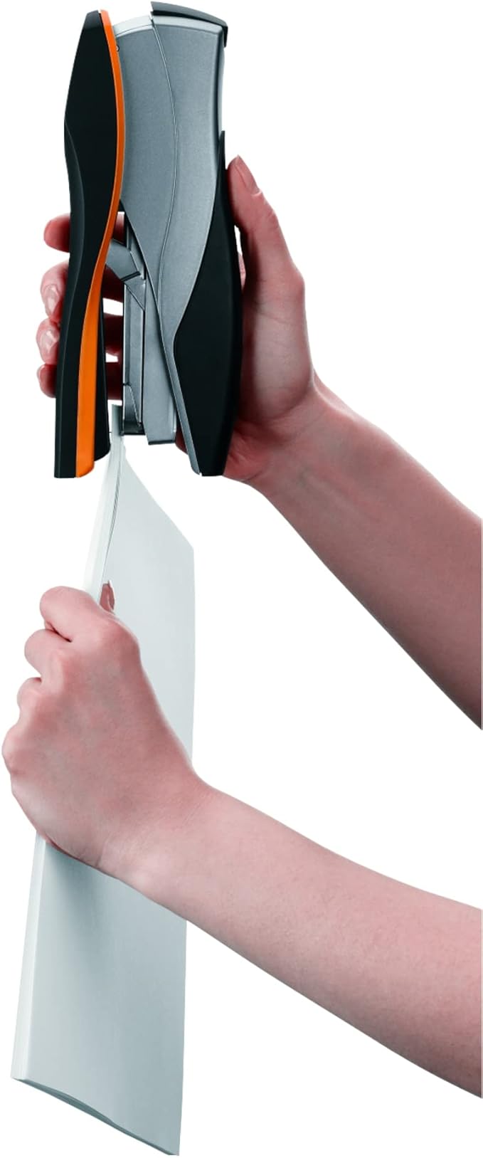 Swingline Stapler, Full Strip Desktop Stapler, 40 Sheet Capacity, Low Force, Optima 40, Silver/Black/Orange (87840)