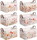 CHENGU 6 Pack Fall Flower Storage Bin Collapsible Wildflower Fall Basket