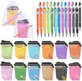 36 Set Teacher Appreciation Gifts Bulk Team - 36 Coffee Cup Notepad+ 36 Ballpoint Pens+ 36 Drawstring Gift Bags, Bulk Gifts for School Office Christmas Teacher's Day Coworker Nurse Employee
