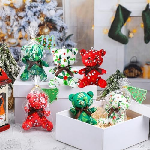 Poen Christmas Mini Plush Bears Red Green White Holiday Soft Stuffed