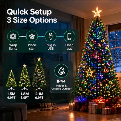 Smart Christmas Tree Lights Controllable via Phone App