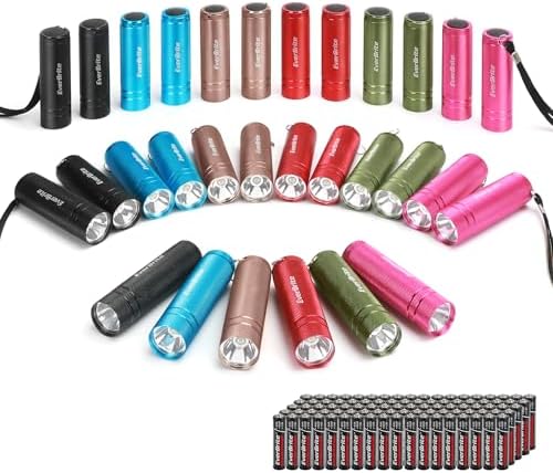 EverBrite 30-Pack Aluminum Mini LED Flashlight Set Portable Compact Bulk
