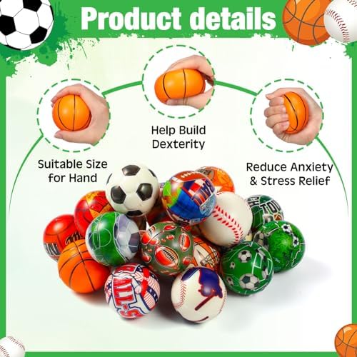 Yunsailing 108 Pcs Mini Sensory Fidget Ball 2.4" Relief Toys, Sports Ball