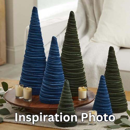 Olive Velvet Trees Set of 3, Valentine Tabletop, Modern Mantel Decor, Elegant Green Holiday Entryway, Wedding Centerpiece, Office Bookshelf (Olive)