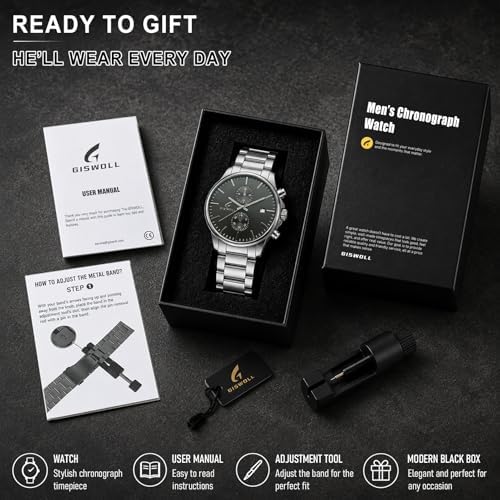 Stylish Stainless Steel Men's Watches with Functional Chronograph Subdials