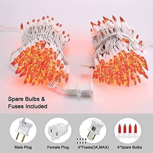Brizled Halloween Lights Outdoor, Orange Lights 300 Count, 69.6ft, Likable