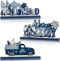 3Pcs Christmas Table Decorations, Blue Christmas Decor Indoor