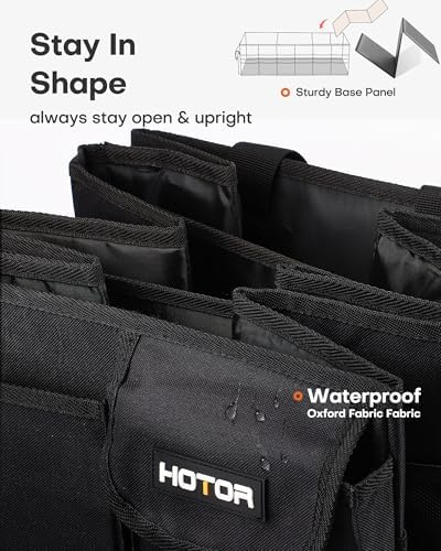 HOTOR Trunk Organizer - Foldable Car Organizer for SUVs & Sedans Storage