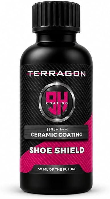 Terragon Shoe Shield 9H Ceramic Shoe Protector, 50 mL – Wipe-On Water & Stain Repellent Coating for Sneakers, Leather Shoes, Boots & Footwear, Helps Repel Grime, Mud & Everyday Messes