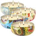 Set of 4 Triple Wick Citronella Candles Perfect for Yards, Gardens, Balconies and Camping, Indoor & Outdoor Scented Candles Bulk…