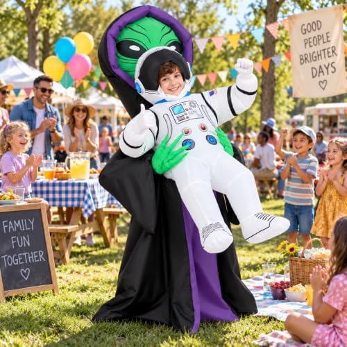 GOOSH Alien Costume Halloween Inflatable Costume for Kids Boys Girls Blow up for Parade Party Cosplay