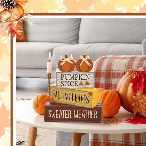 Lineshading 4 Pcs Fall Pumpkin Decor Fall Table Decoration Thanksgiving