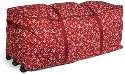 Covermates Christmas Tree Rolling Cinch Bag, 9-11 ft Trees, Red Snowflake