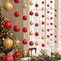 6 Pcs Christmas Ball Garland 6.6 ft Hanging Ornaments Strand, Red and Gold