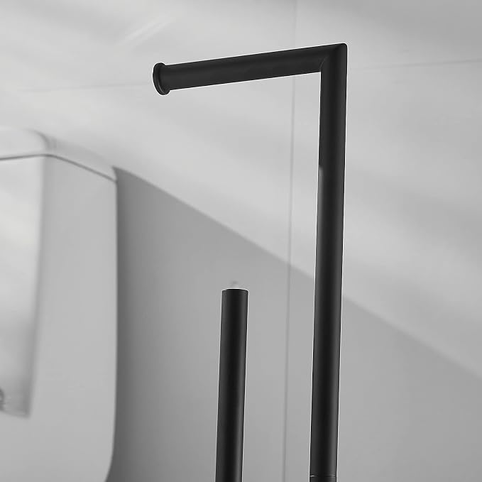 Bathroom Toilet Paper Roll Holder Stand with Reserve, Black Painting