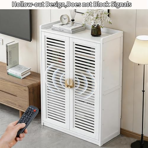 Router Storage Cabinet with Adjustable Shelves,Wifi Router Box Hider