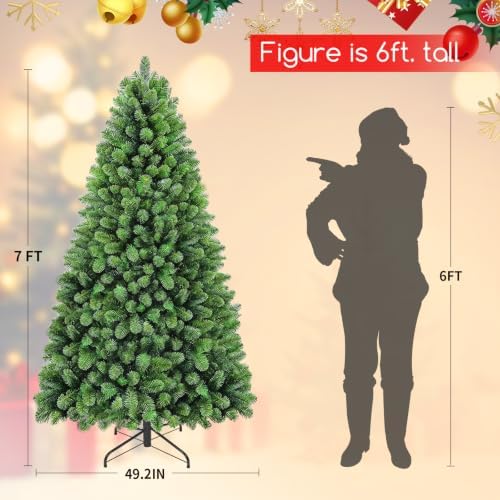7FT Pre-Lit Christmas Tree with Remote Control & Foot Switch