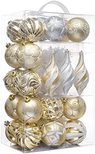Valery Madelyn 40ct Christmas Tree Decorations Ball Ornaments Set Large