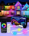 oneup 100FT Permanent Outdoor Christmas Lights, RGB Eaves Light with App/Control Remote, IP67 Waterproof, 16M Colors, Music Sync,Rainbow Led Lights for Outside Christmas Decorations Patio