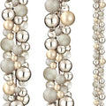2 Pcs 9 ft Christmas Ball Ornament Garland, Champagne Gold